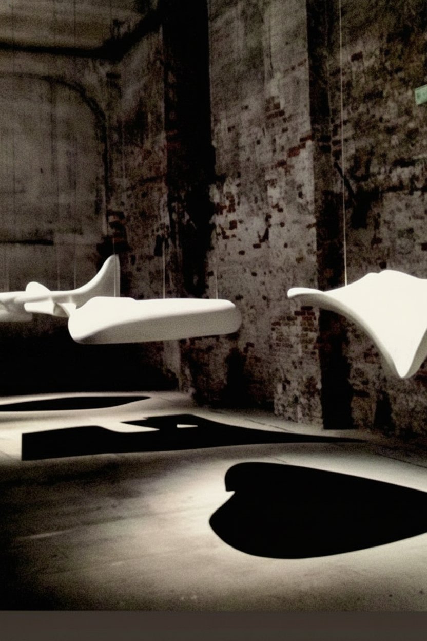 Forme eteree e architetture evocative, un'espressione di design contemporaneo in un contesto senza tempo.