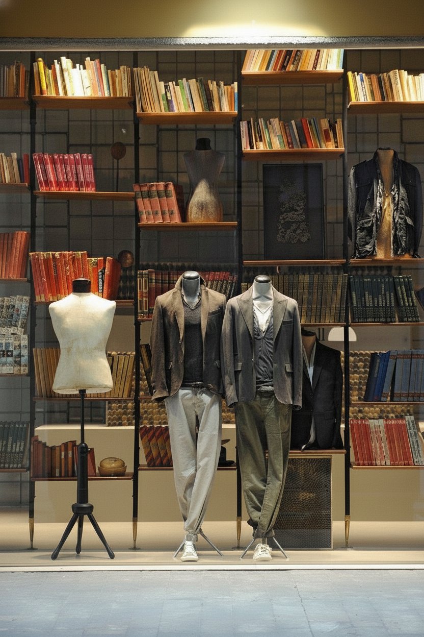 Eleganza senza tempo e raffinatezza sartoriale si incontrano in un ambiente che celebra la cultura e lo stile.